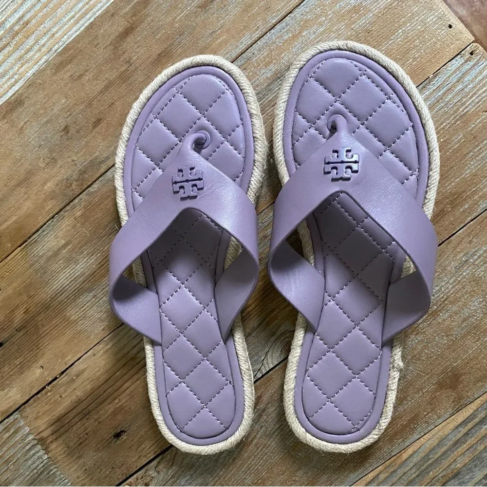 Tory Burch Quilted Espadrille Thong Sandals